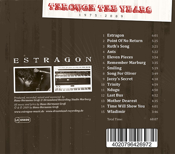 Booklet CD Estragon - Through the years